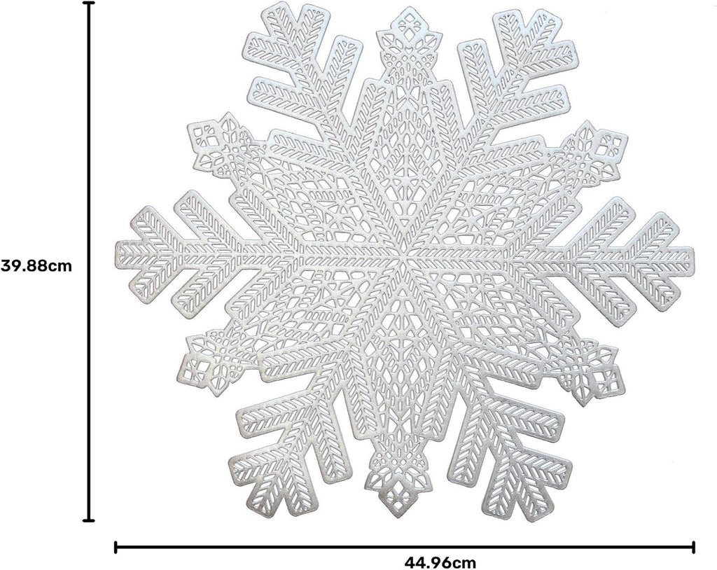 Silver Snowflake Vinyl Placemats – Set of 6 – view 9