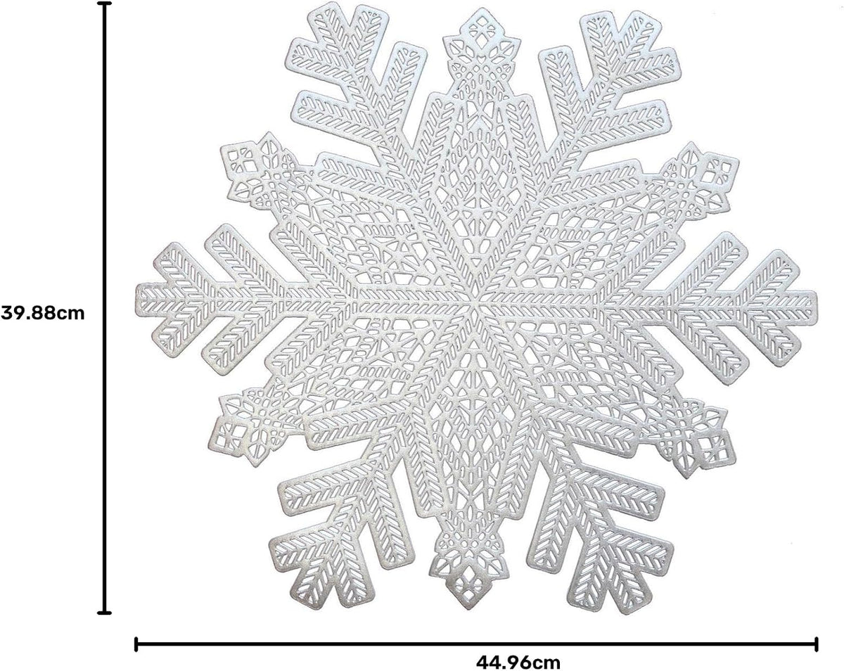 Silver Snowflake Vinyl Placemats – Set of 6 – view 9