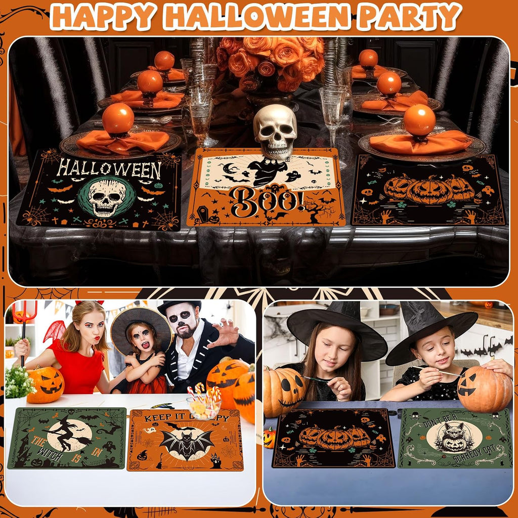 Halloween Placemats Set of 6 – Bats, Pumpkins & Skulls – view 6