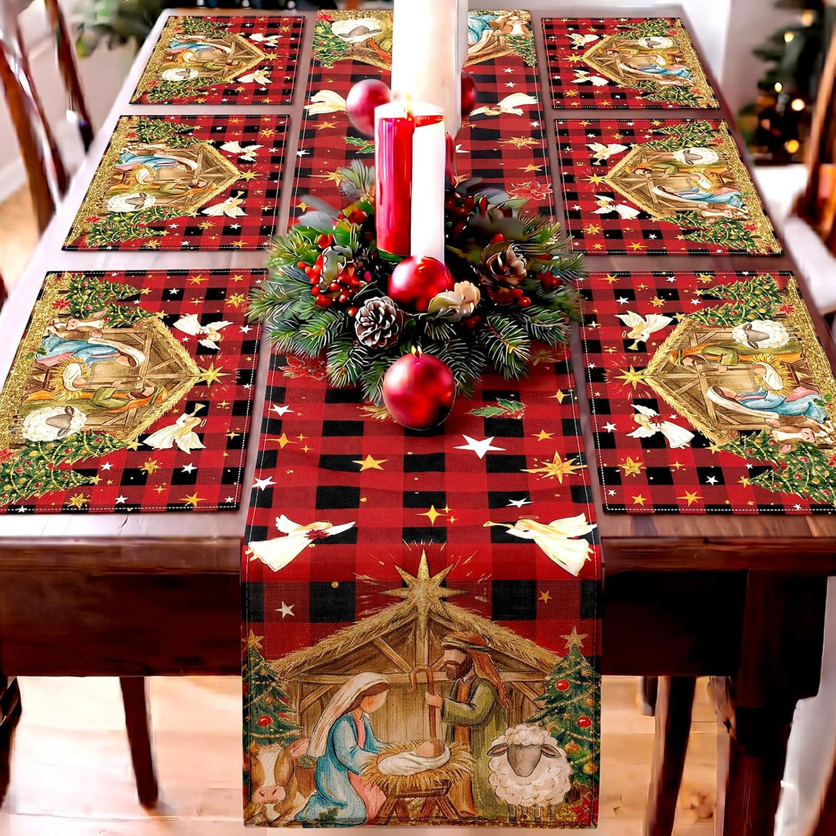 Christmas Table Runner & Placemats Set – 7 Piece – view 10