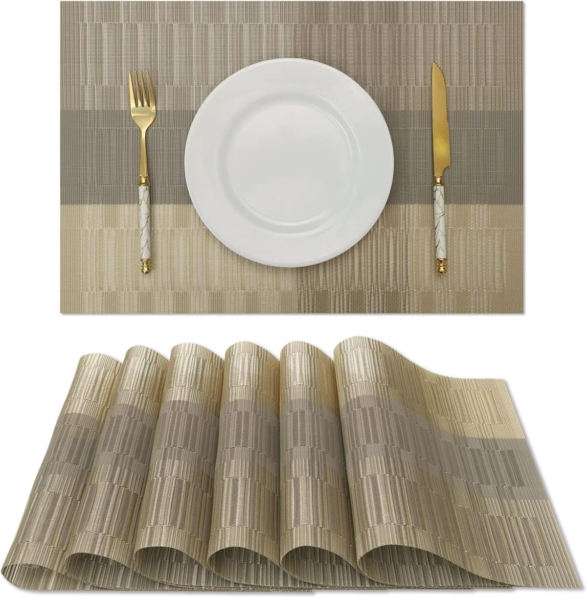 Black Faux Leather Placemats – Wipe-Clean Table Mats – view 8