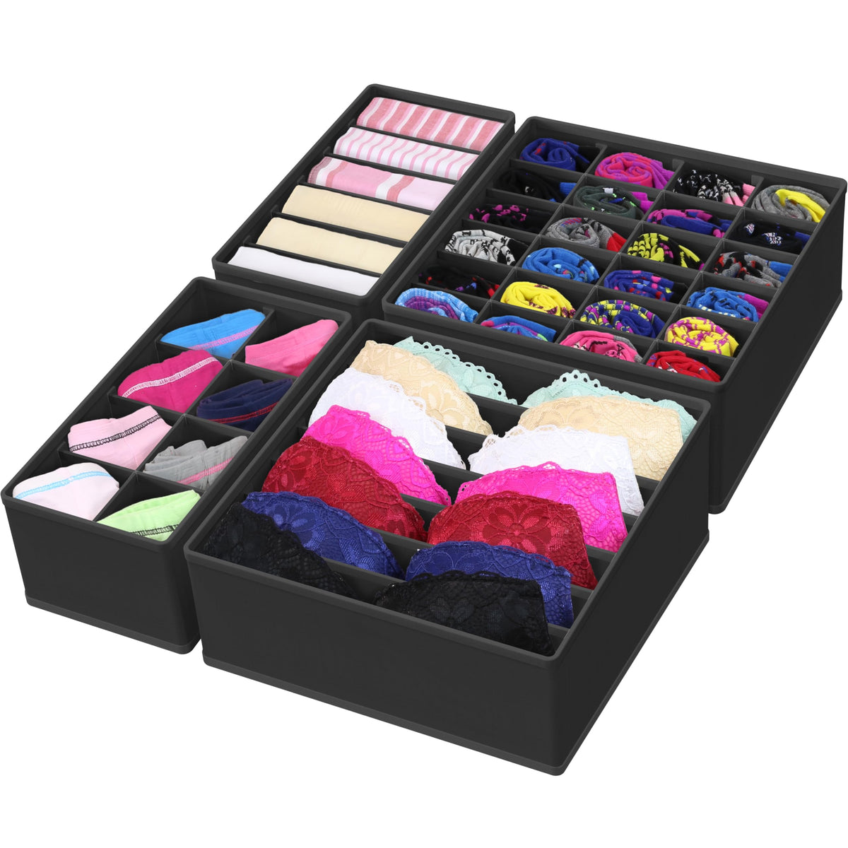 Underwear & Sock Drawer Organisers – 4 Pack