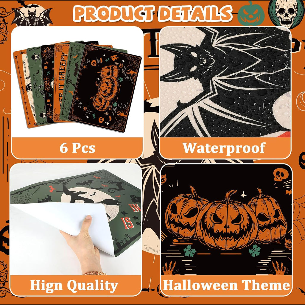 Halloween Placemats Set of 6 – Bats, Pumpkins & Skulls – view 4