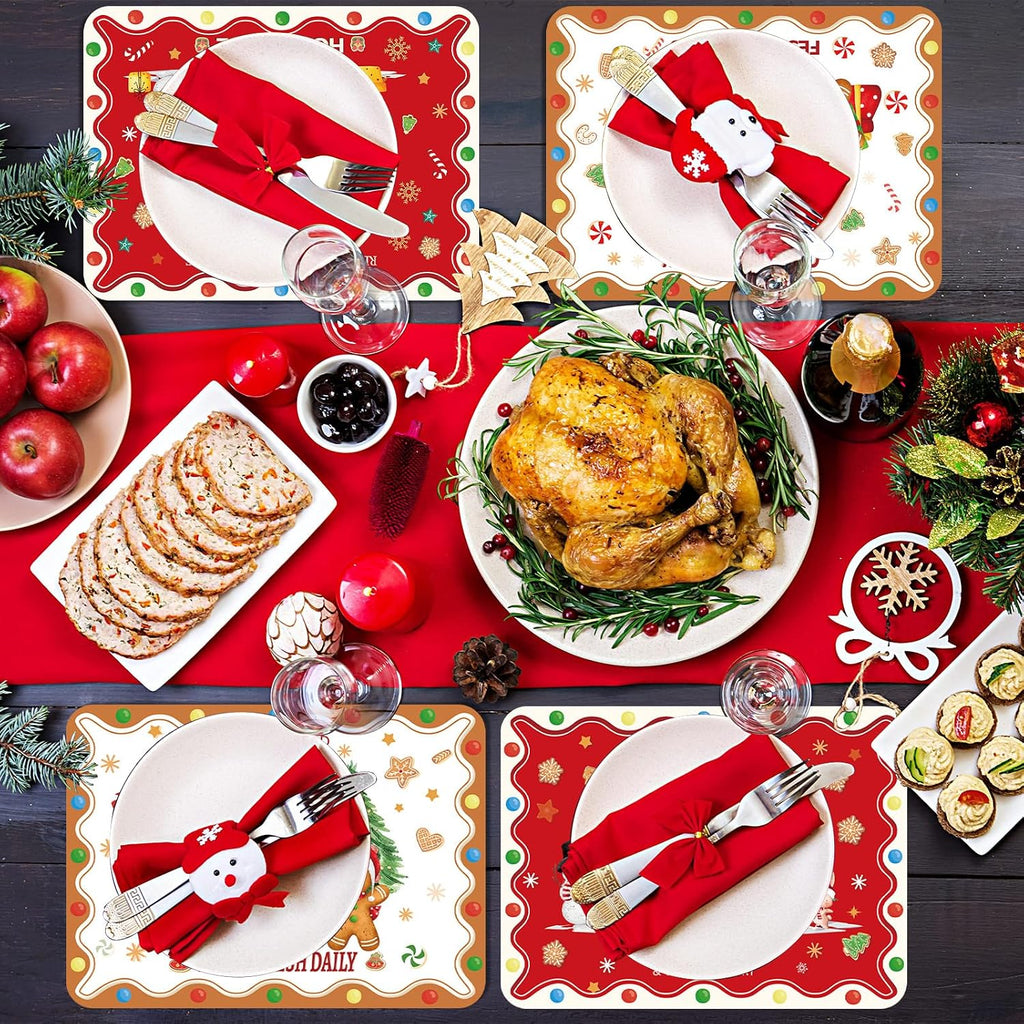 Christmas Placemats Set of 6 – Retro Gingerbread – view 7
