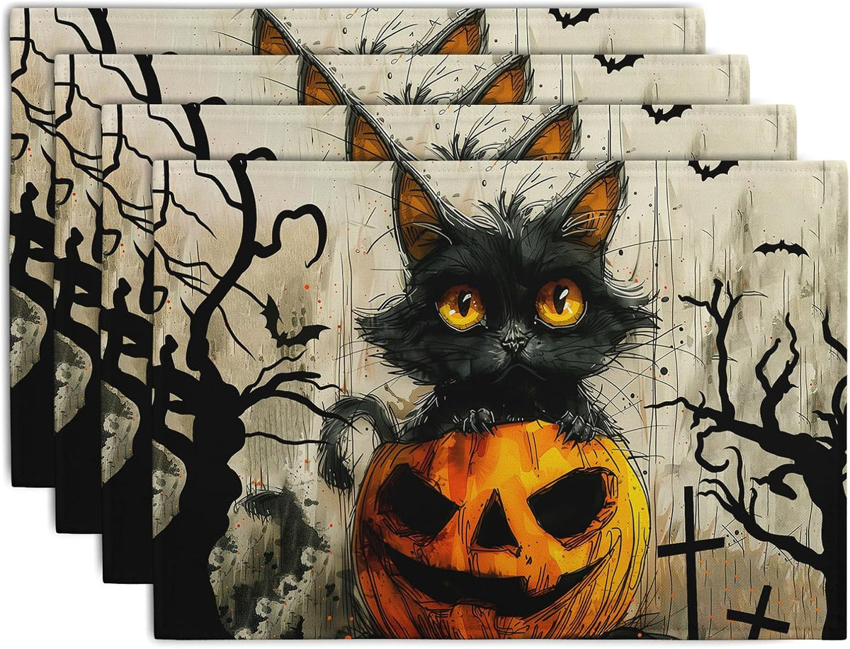 Purple Halloween Placemats – Castle & Witch, Set of 4 – view 8