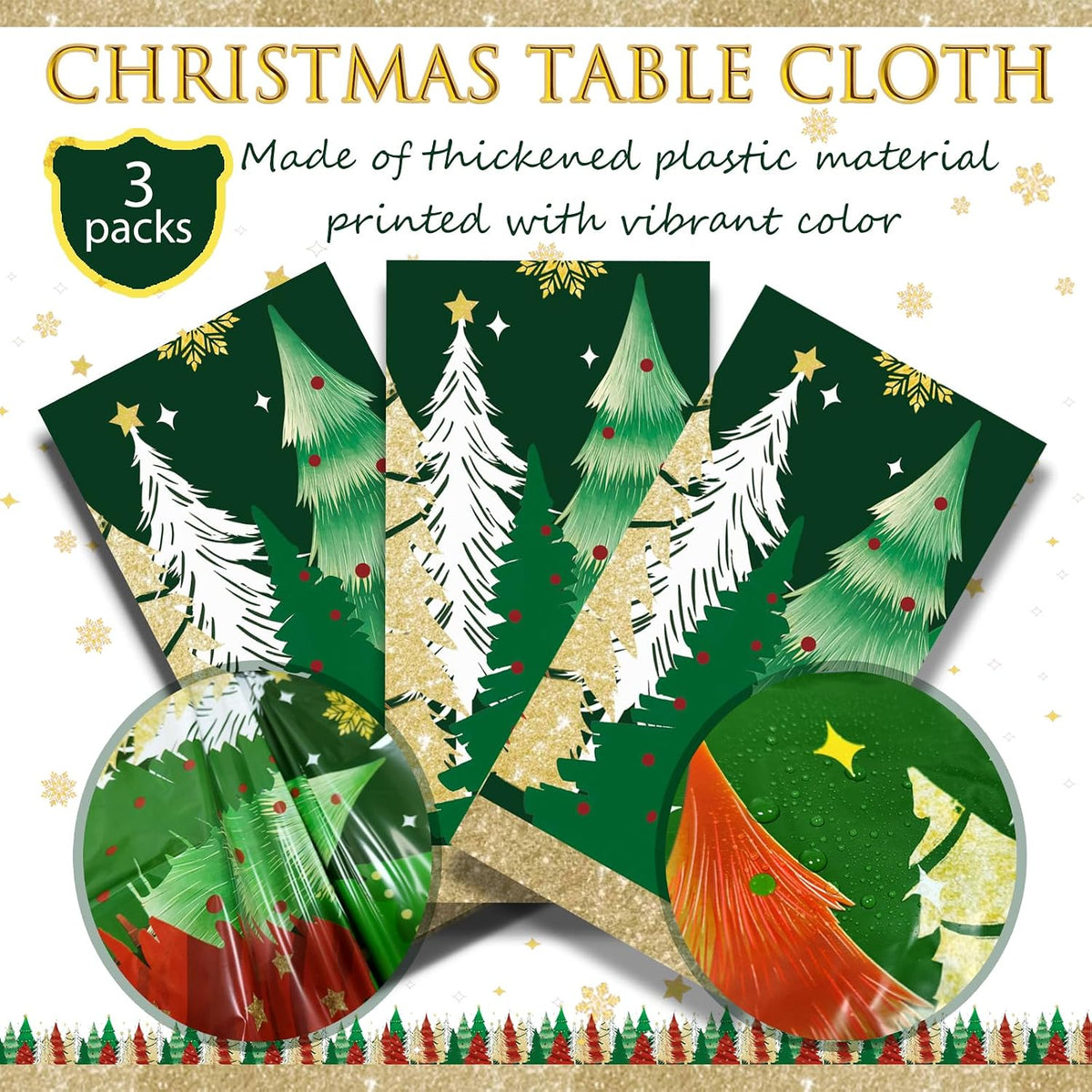 Christmas Party Table Covers – 3 Pack, 274 x 137 cm – view 4