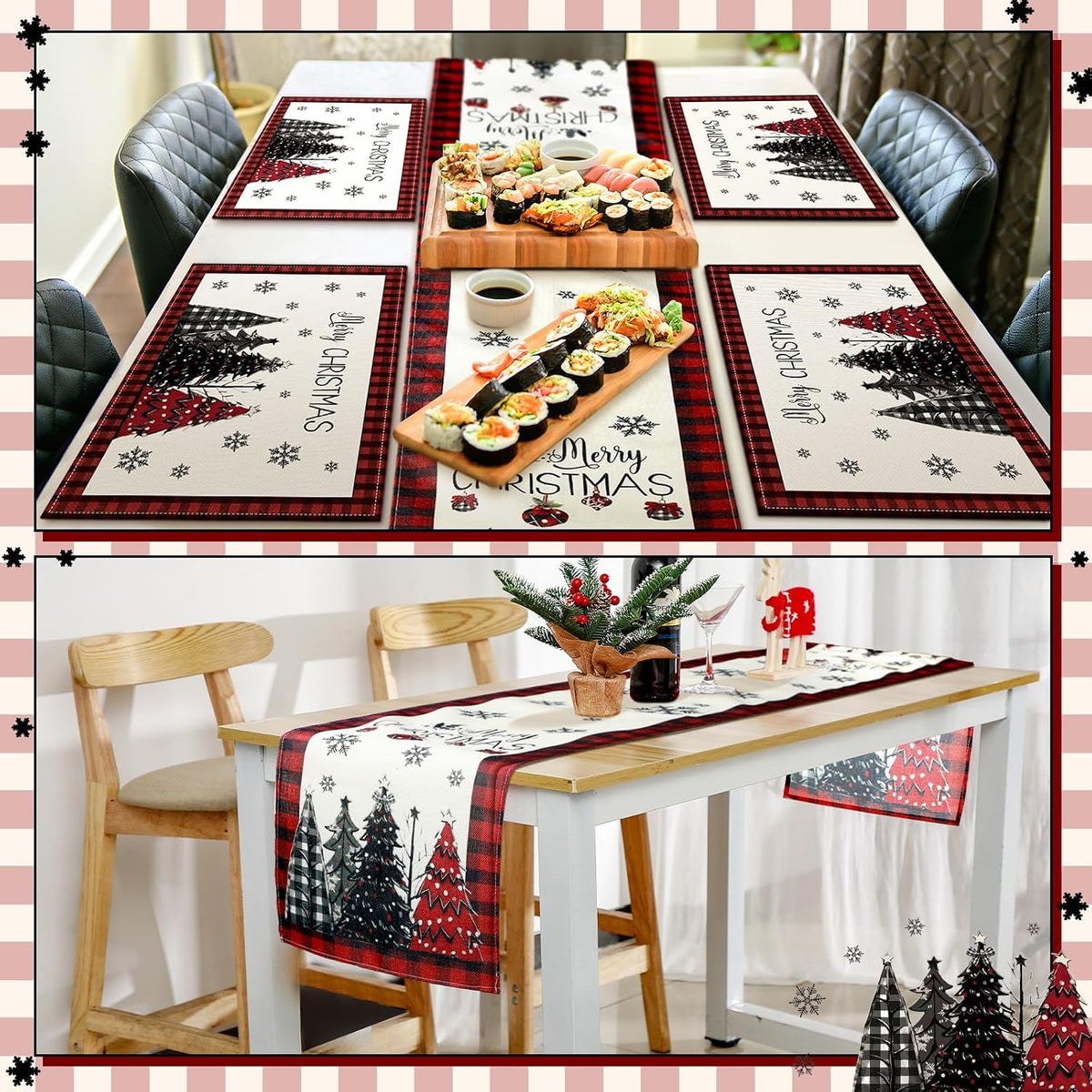 Christmas Table Runner & Placemats Set – 7 Piece – view 2