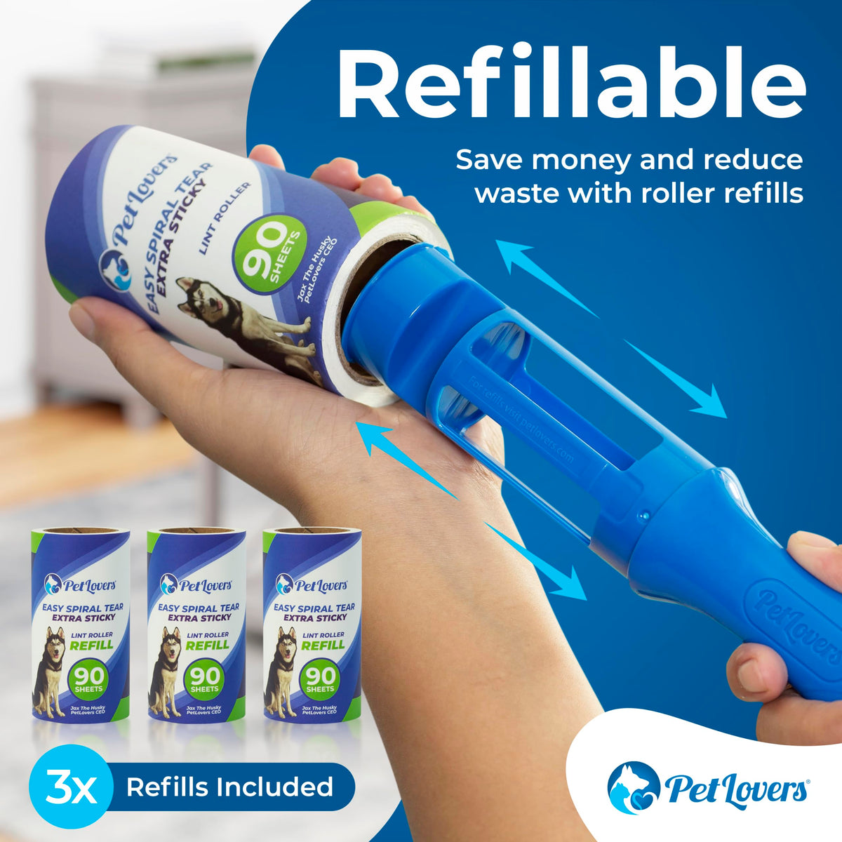 Extra Sticky Lint Roller Value Set for Pet Hair