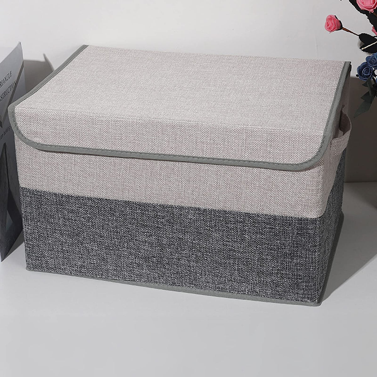 Foldable Fabric Storage Boxes with Lids – 29 L, 2 Pack