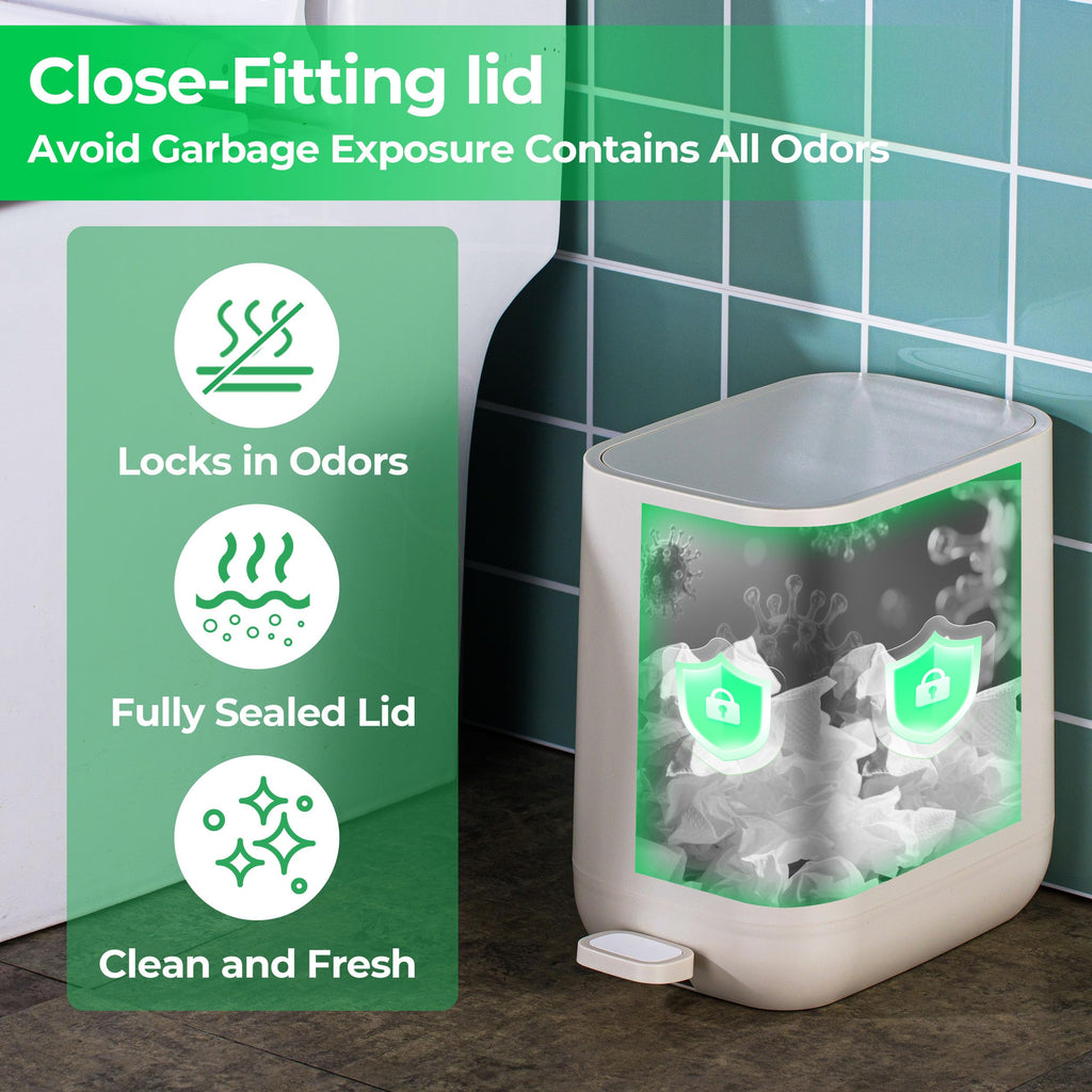 Slim 7L Pedal Bin with Soft-Close Lid