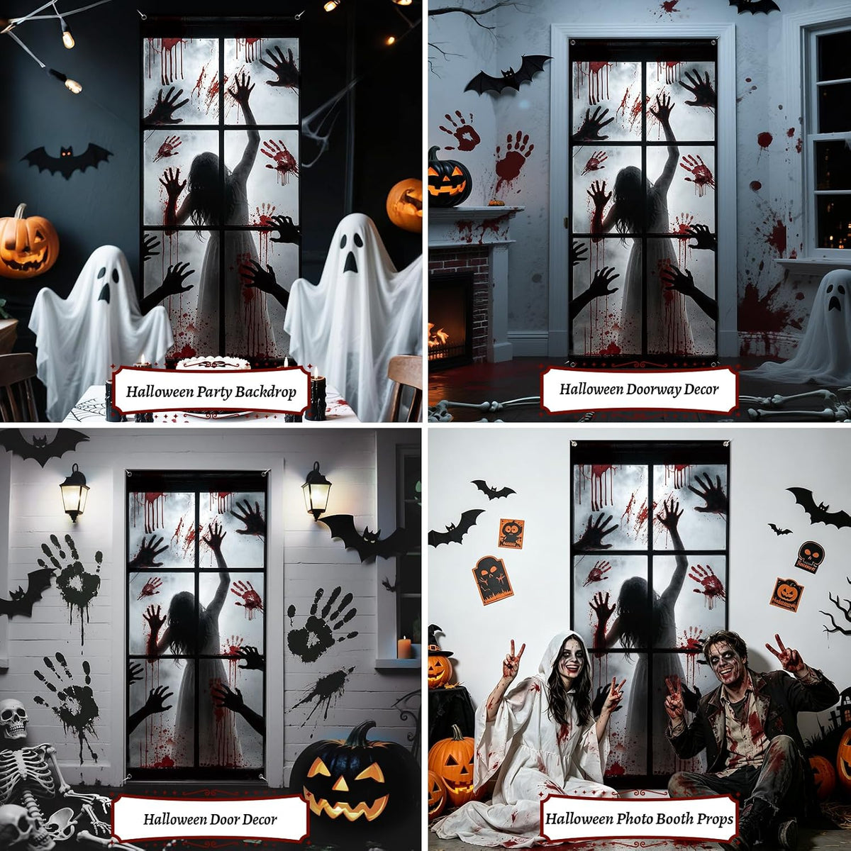 Zombie Hands Halloween Door Cover – 200 x 90 cm – view 4
