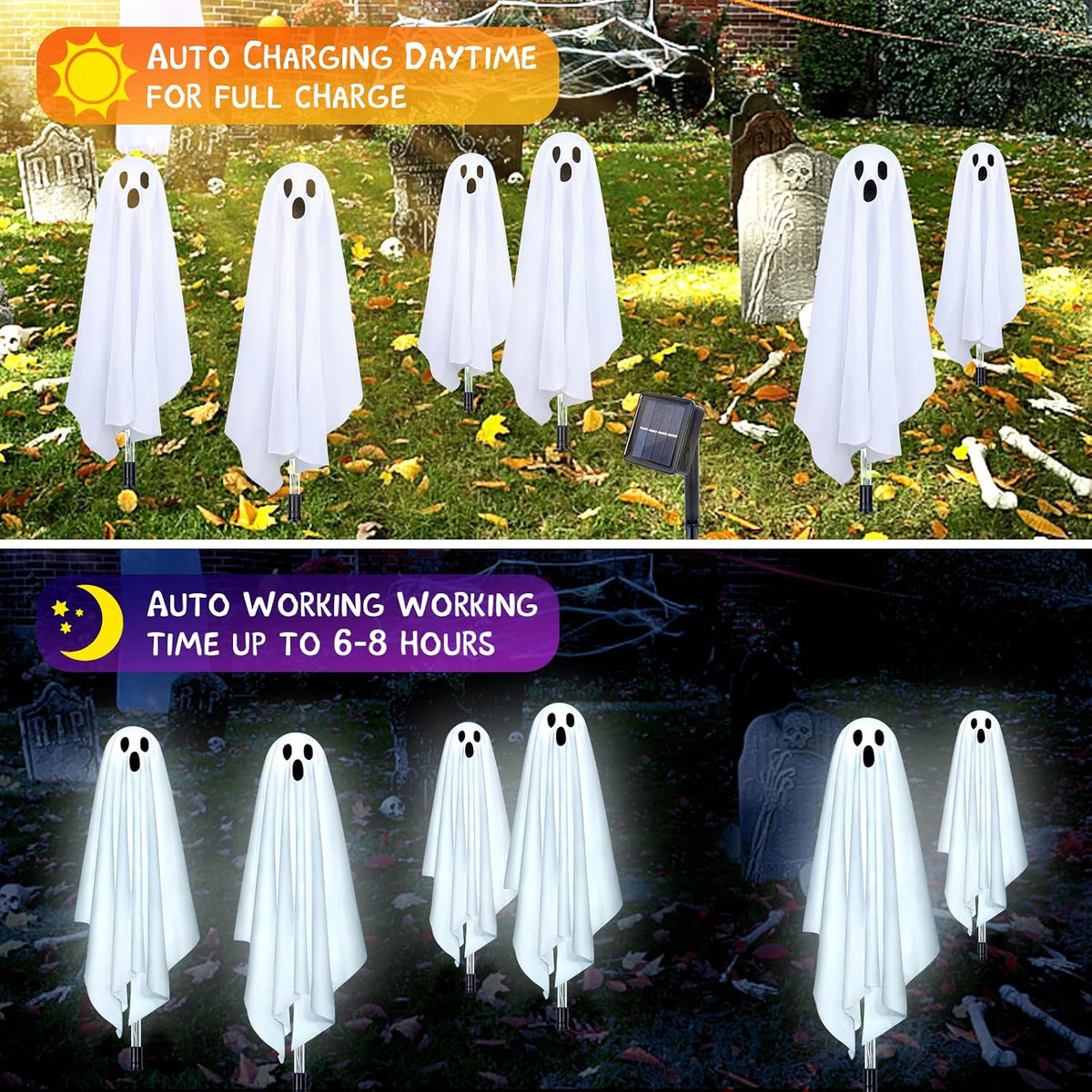 Solar Ghost Lights – 6 Pack Halloween Garden Lights – view 3