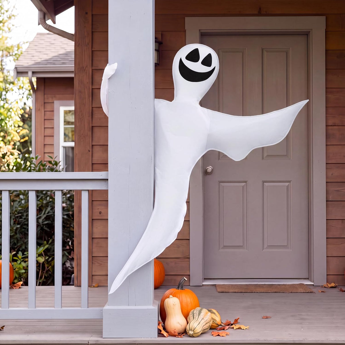 Tree Wrap Ghost – Smiling Halloween Tree Decoration
