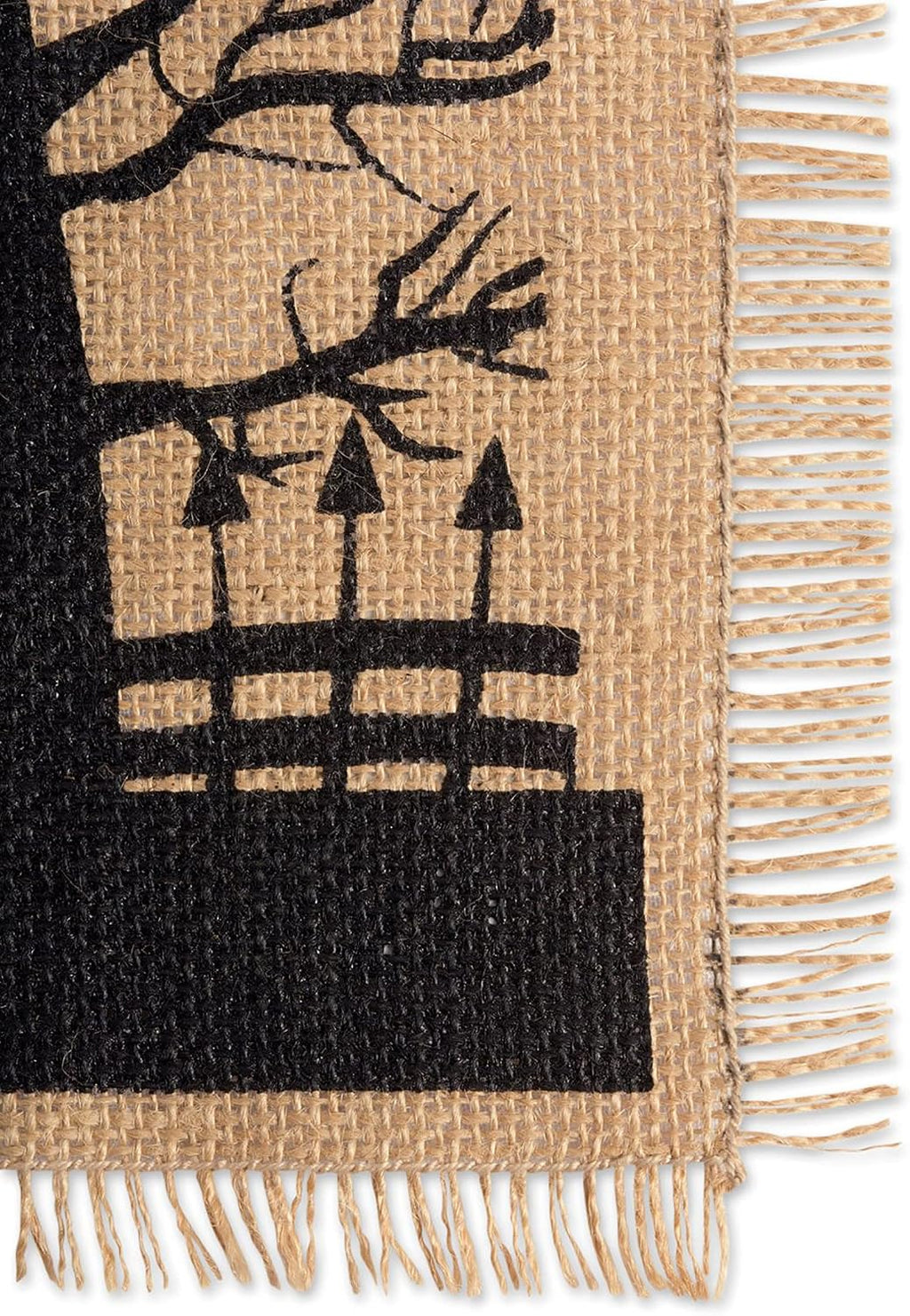 Haunted House Burlap Halloween Table Runner – 36 x 287 cm – view 2