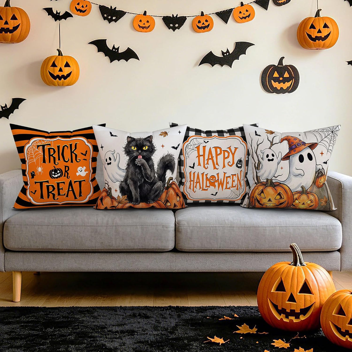 Halloween Cushion Covers – Trick or Treat Throw Pillow Covers – view 6