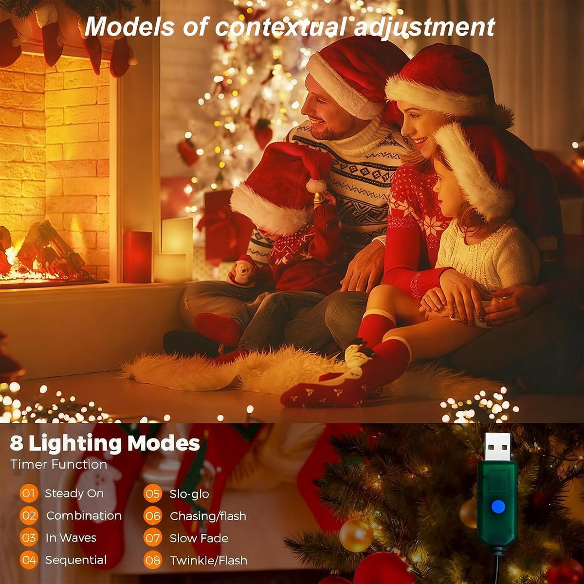 USB Christmas Fairy Lights – 200 or 300 LED, 8 Modes – view 2