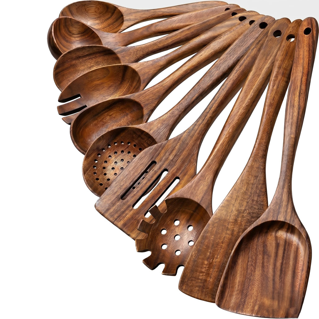 Natural Teak Wooden Cooking Utensils Set