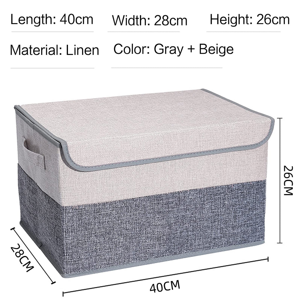 Foldable Fabric Storage Boxes with Lids – 29 L, 2 Pack
