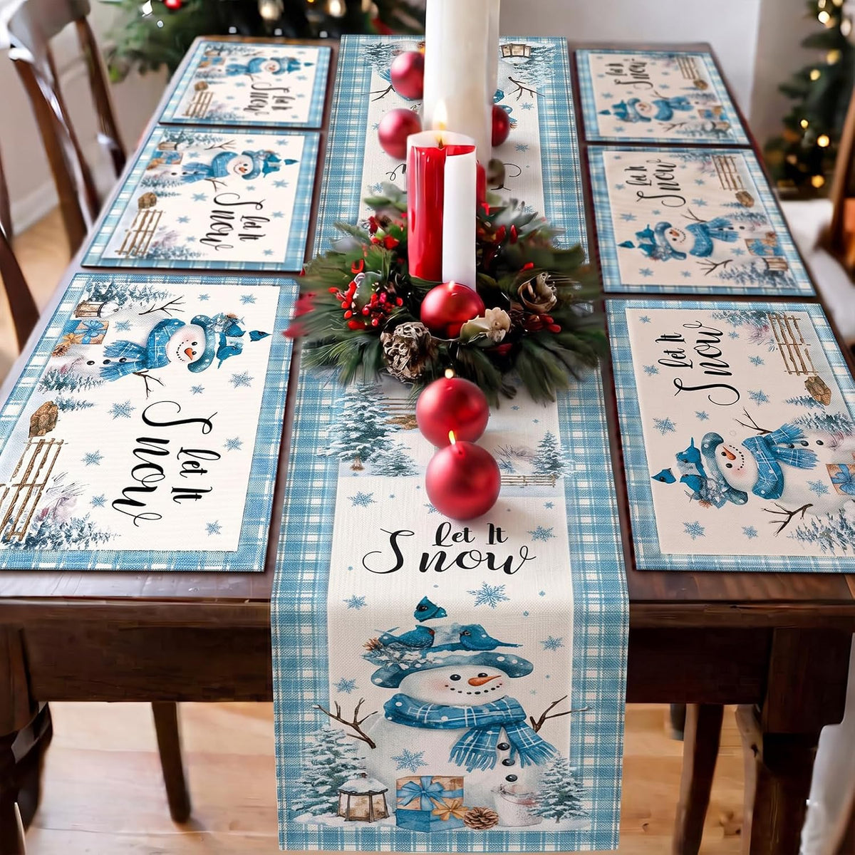 Christmas Table Runner & Placemats Set – 7 Piece – view 9
