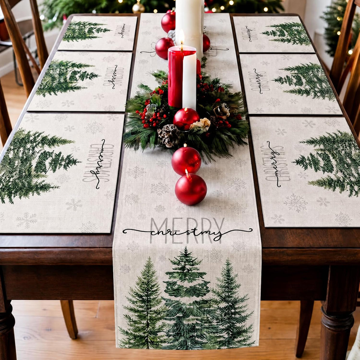 Christmas Table Runner & Placemats Set – 7 Piece – view 8