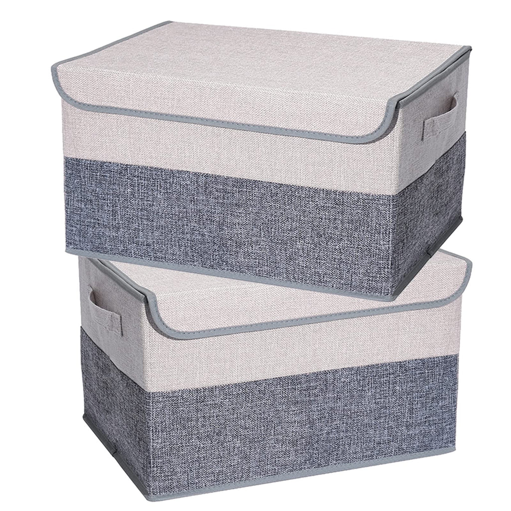 Foldable Fabric Storage Boxes with Lids – 29 L, 2 Pack