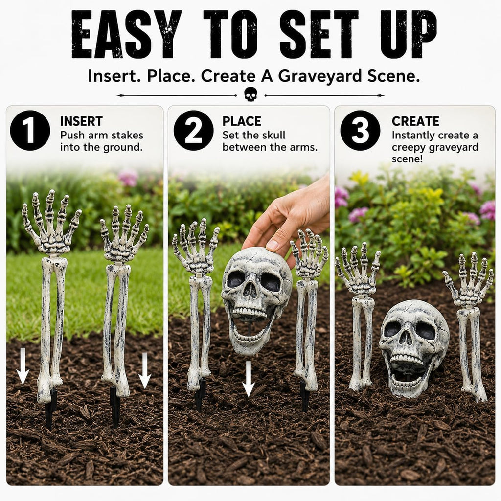 Realistic Skeleton Lawn Stakes – Halloween Yard Decoration – view 5