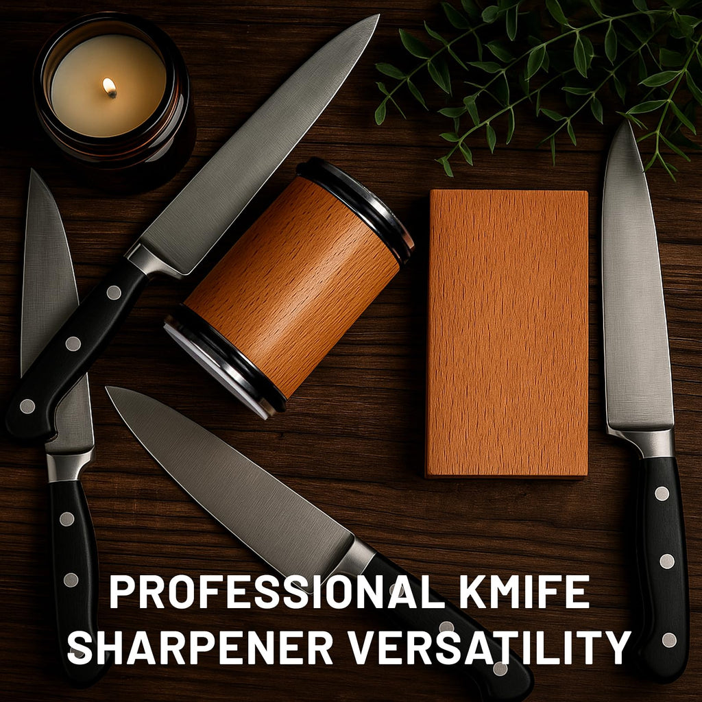 Rolling Knife Sharpener Kit – 15° & 20° Magnetic Angle Guide