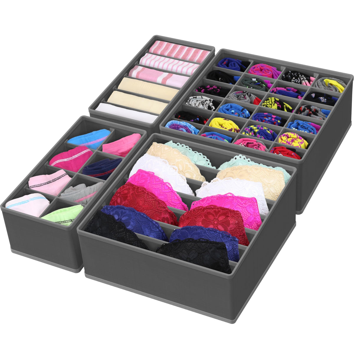 Underwear & Sock Drawer Organisers – 4 Pack