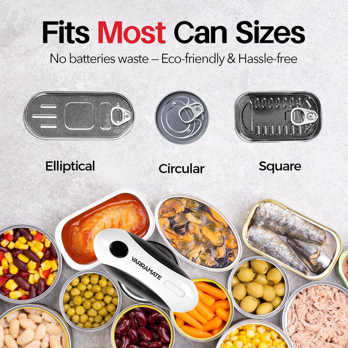 Rechargeable Electric Can Opener – Smooth Edge, One Touch