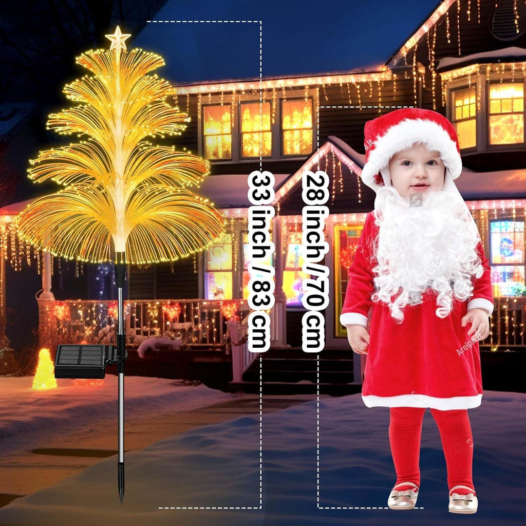 Solar Fibre Optic Christmas Tree Lights – 3 Pack – view 4