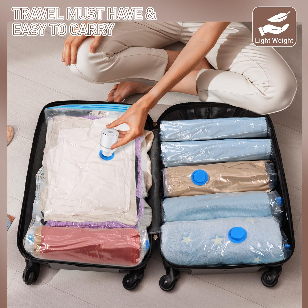 Vacuum Storage Bags with Electric Pump