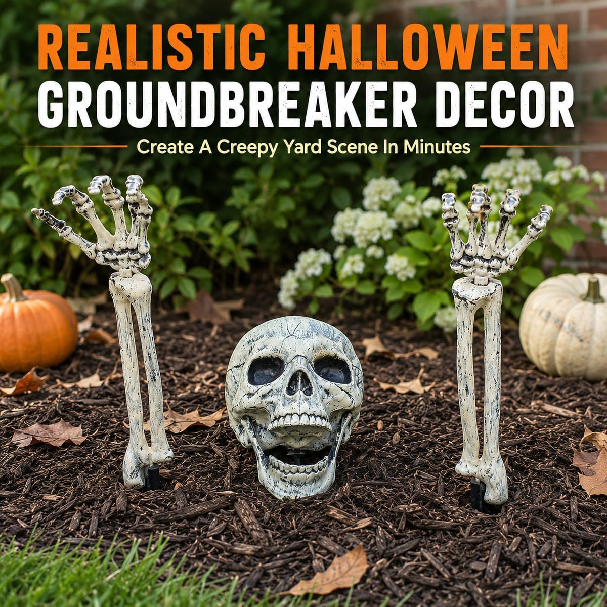 Realistic Skeleton Lawn Stakes – Halloween Yard Decoration – view 3