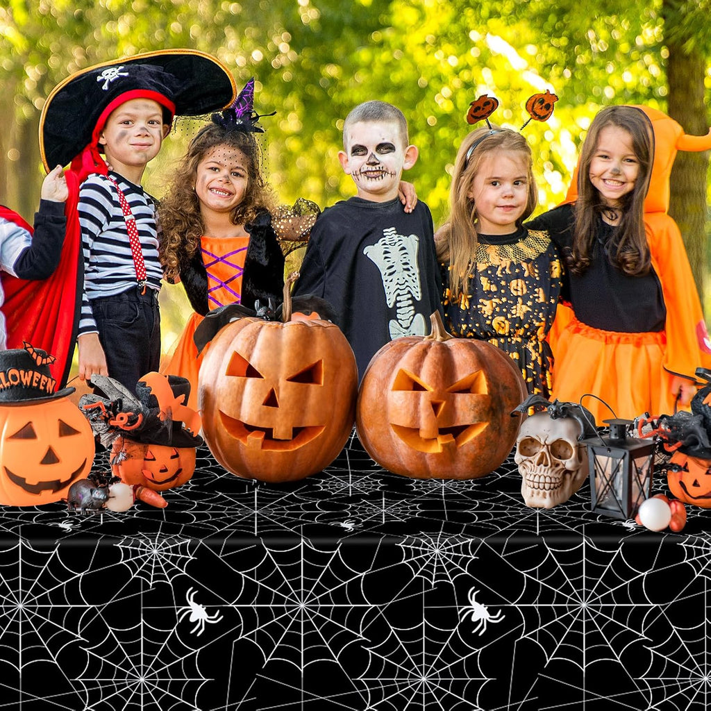 Spider Web Halloween Tablecloth – 2 Pack Plastic Table Covers – view 2
