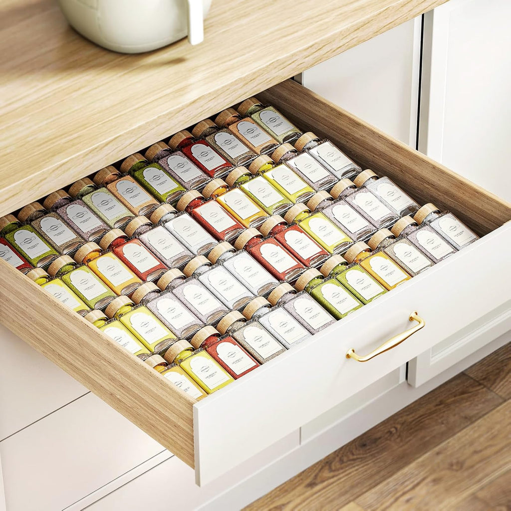 Expandable Acrylic Spice Drawer Organiser – 4 Tier, 2 Sets