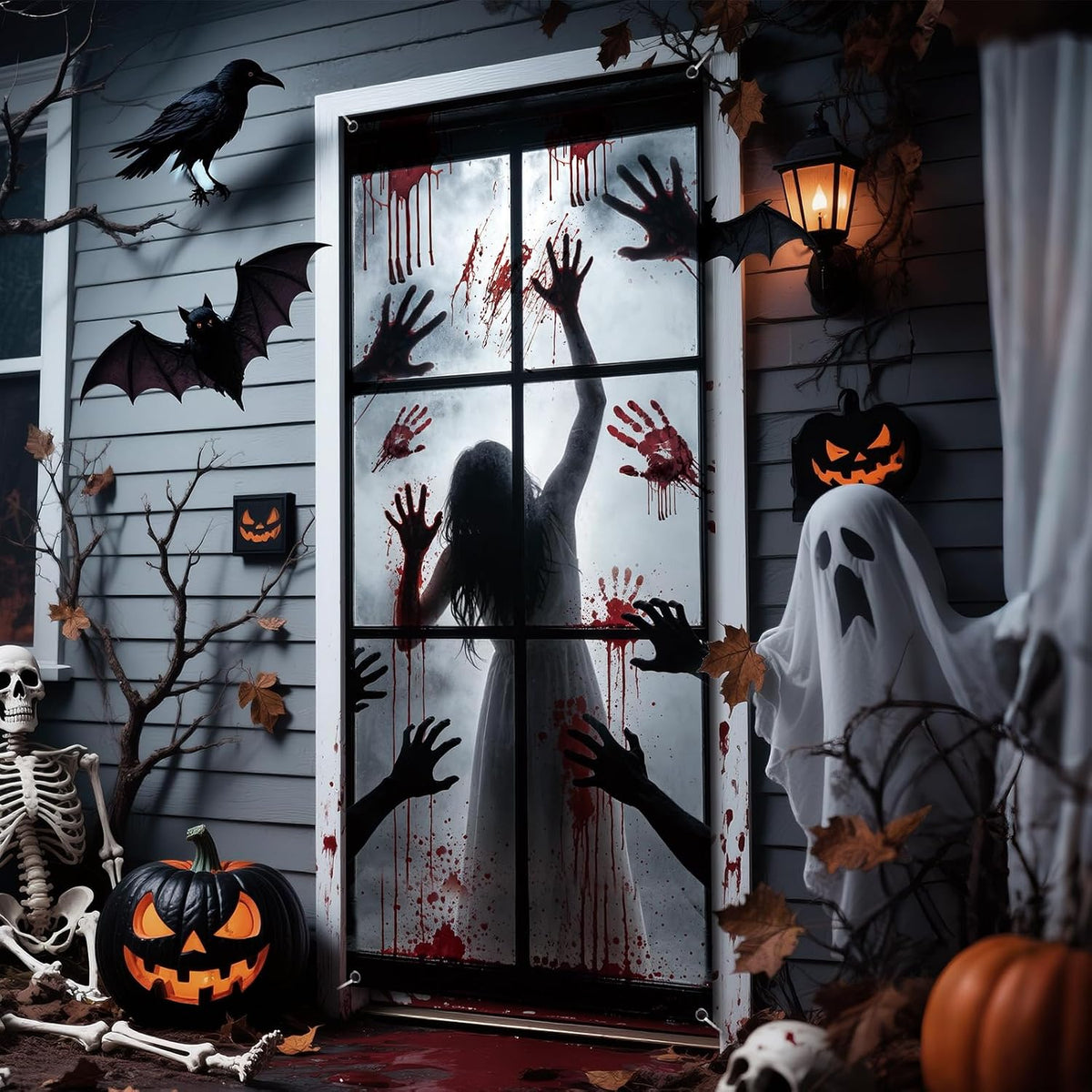 Zombie Hands Halloween Door Cover – 200 x 90 cm – view 5
