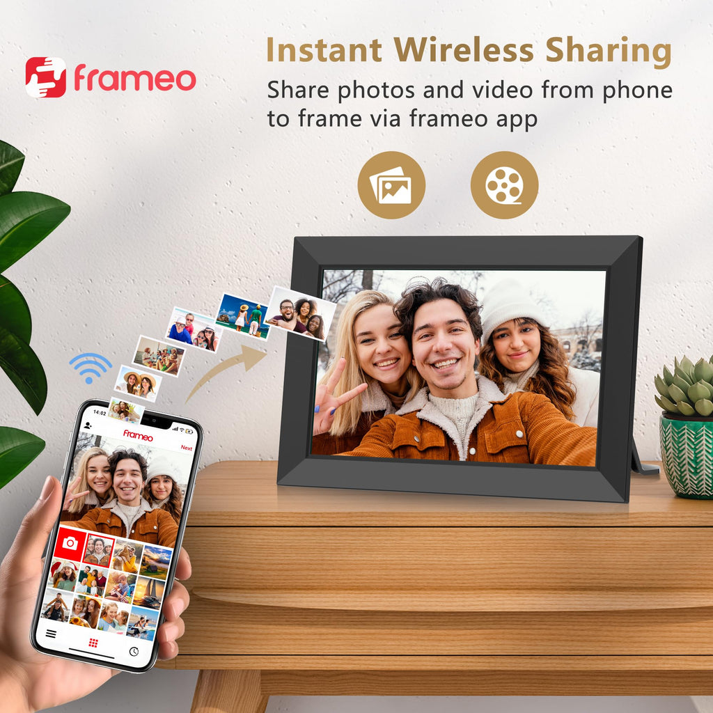 10.1" WiFi Digital Photo Frame with Frameo App