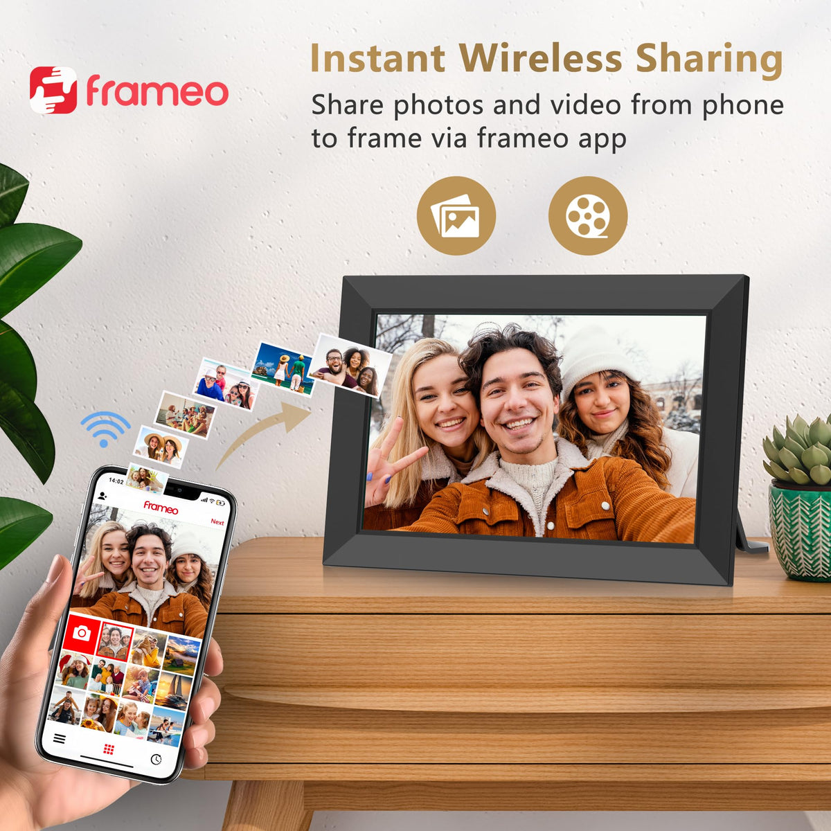 10.1" WiFi Digital Photo Frame with Frameo App