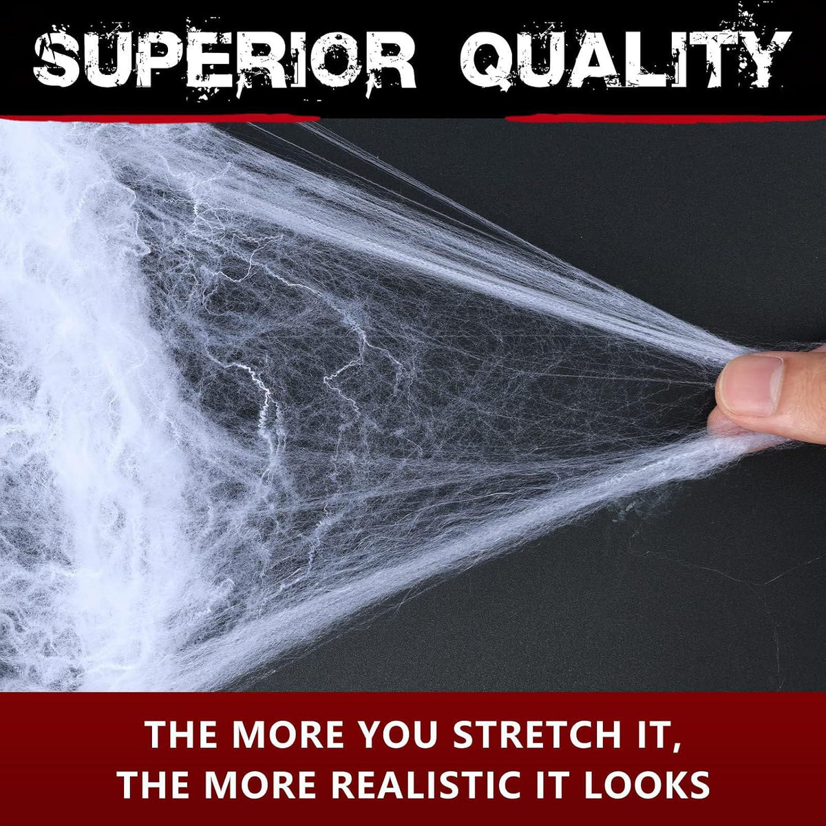 Stretchy Spider Webs with 20 Fake Spiders – Halloween Decoration – view 3