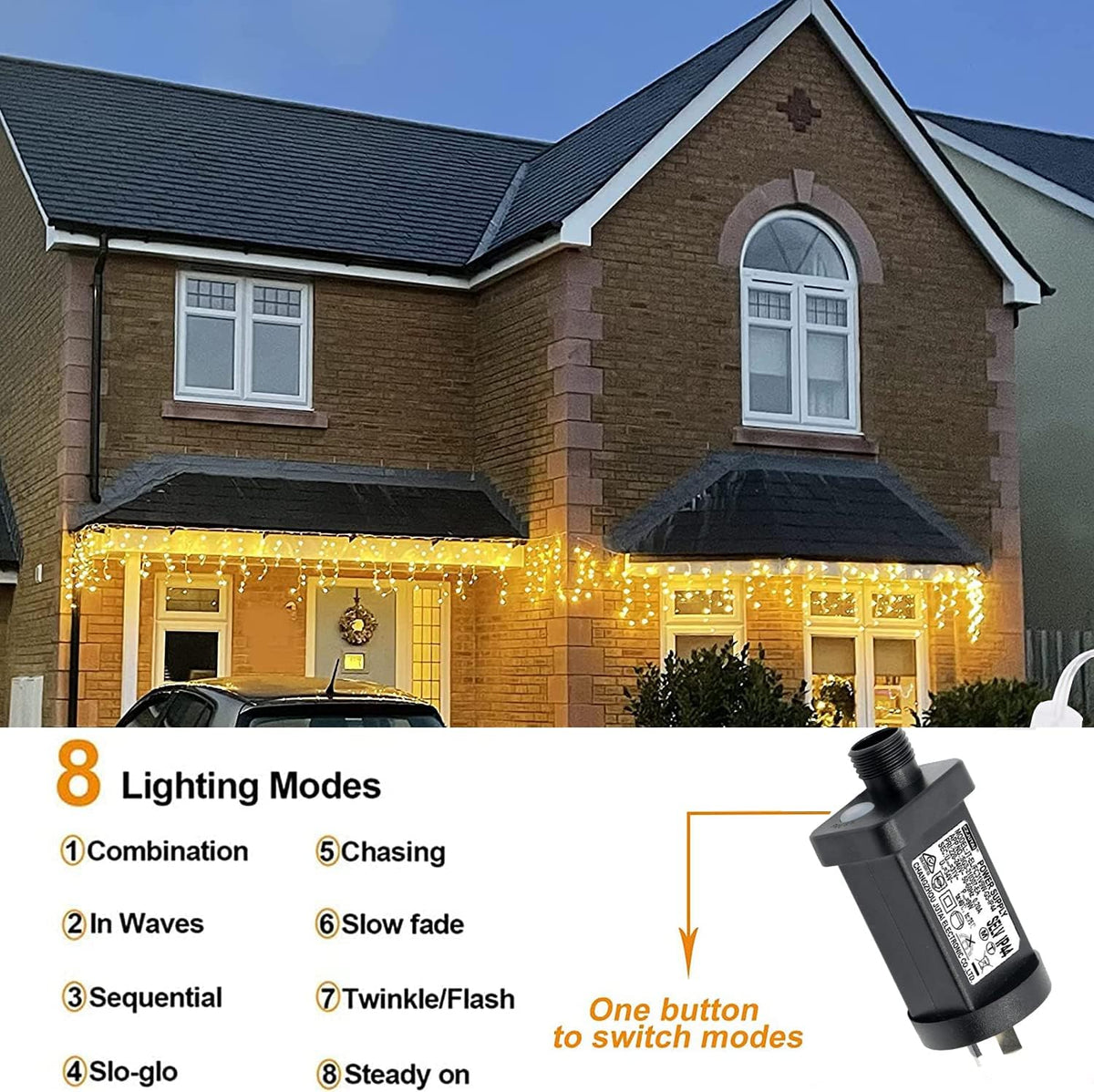 Curtain Fairy Lights – 400 LED, 8 Modes – view 2