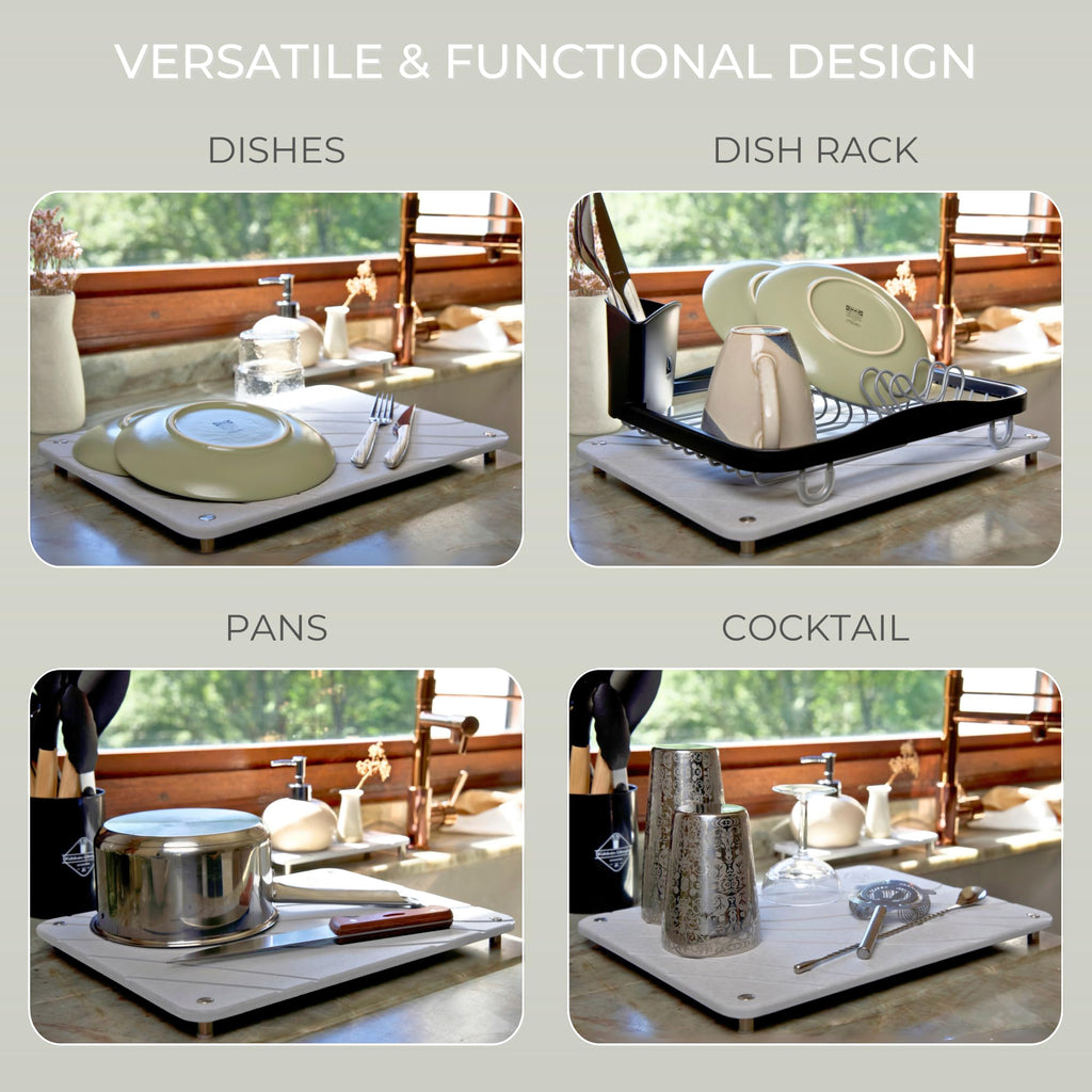 Stone Dish Drying Mat – Super Absorbent Diatomite