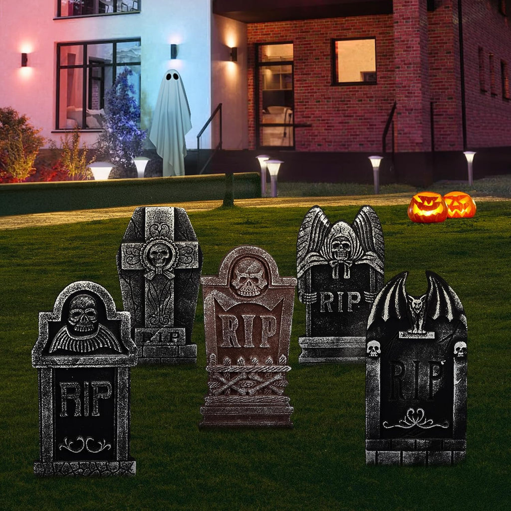 Foam Graveyard Tombstones – 5 Piece Halloween Set – view 3