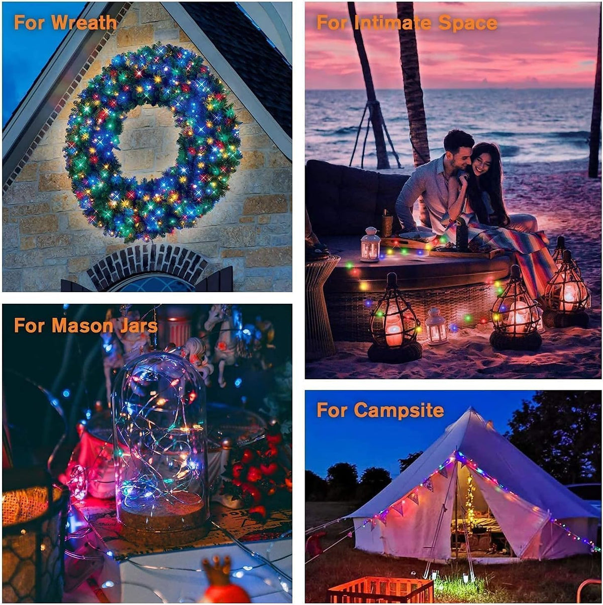 Solar Copper Wire Christmas Lights – 200 LED – view 3