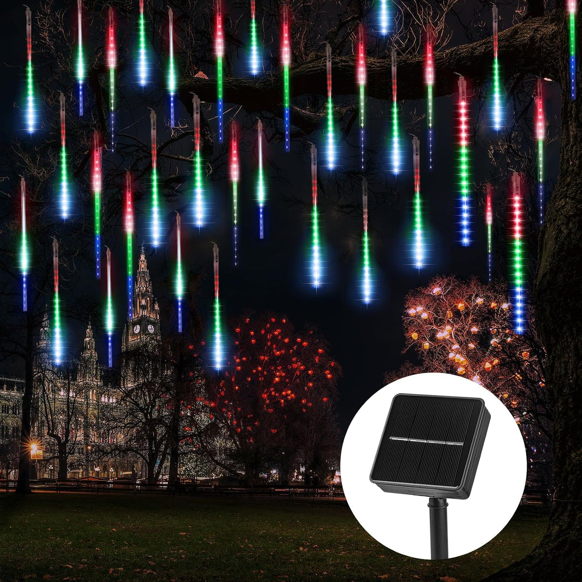 Solar Meteor Shower Christmas Lights – 8 Tube