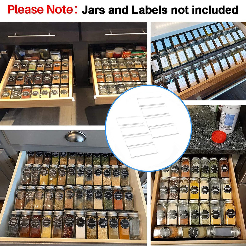 Expandable Acrylic Spice Drawer Organiser – 4 Tier, 2 Sets