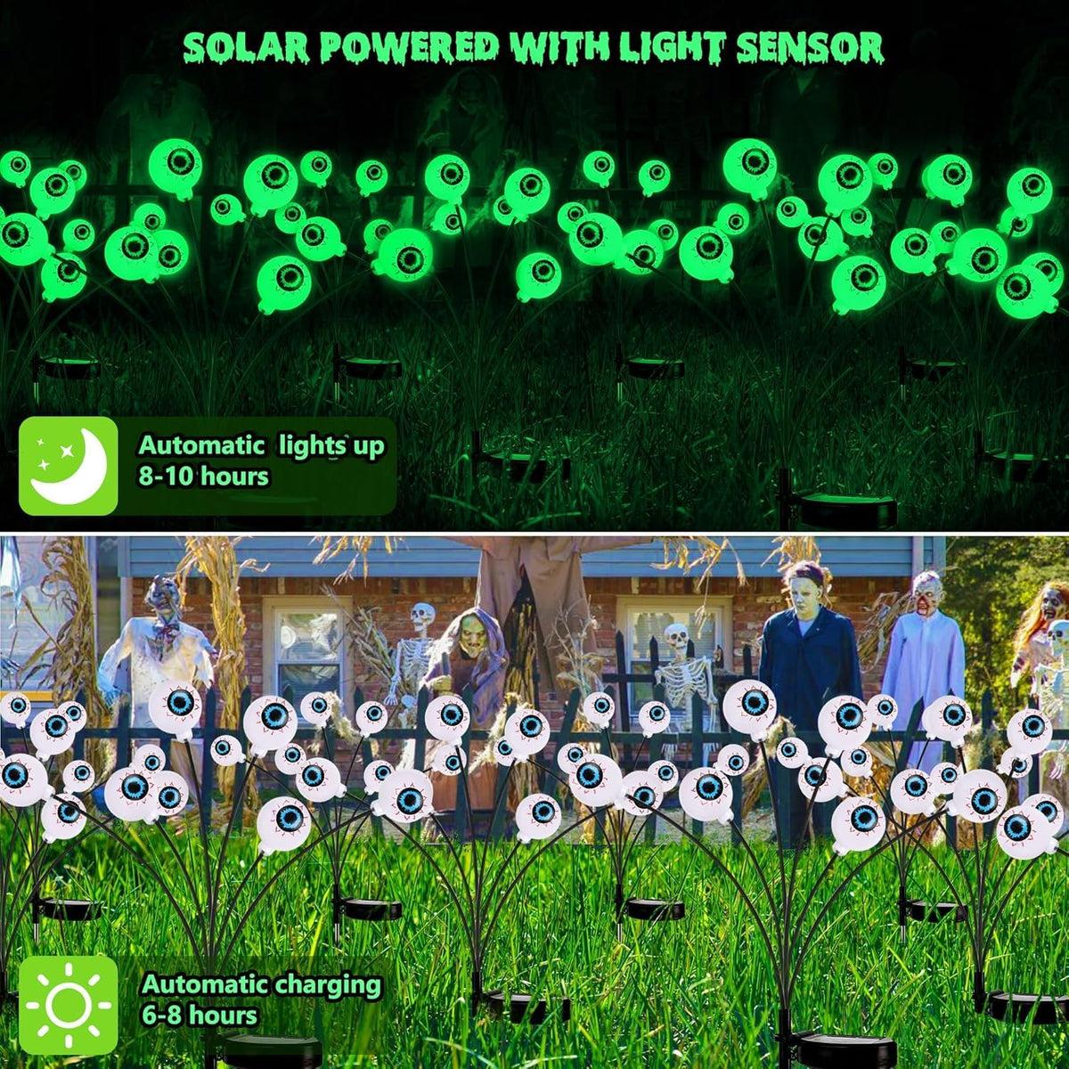 Solar Eyeball Pathway Lights – 2 Pack – view 3