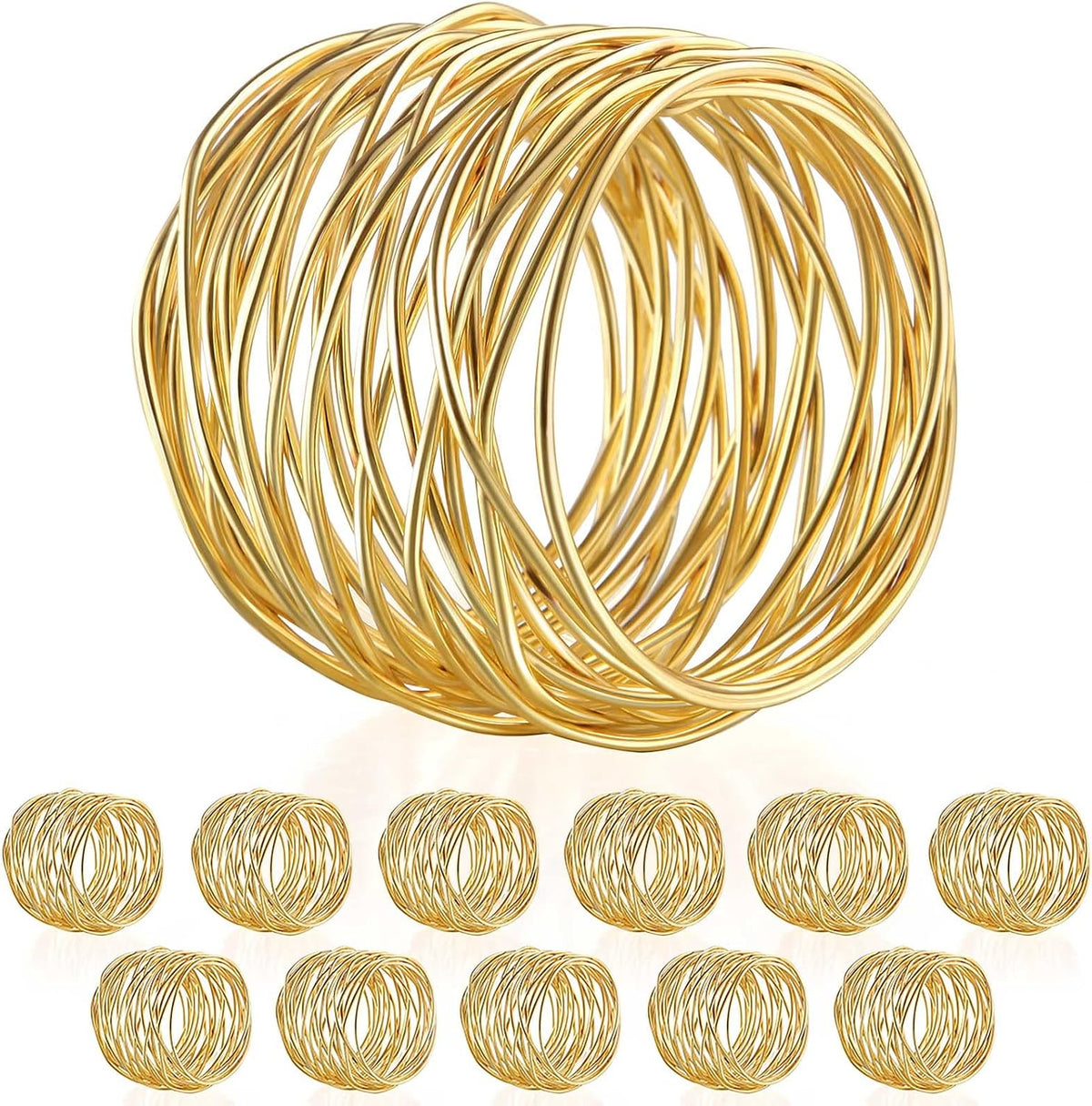 Gold Wire Napkin Rings – Set of 12