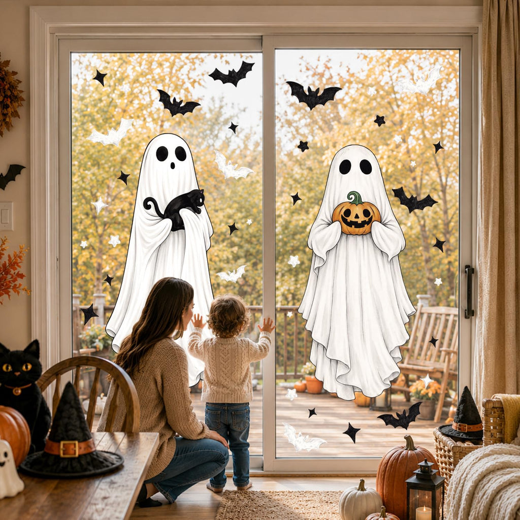 Large Halloween Window Clings – Ghosts, Bats & Black Cats – view 6