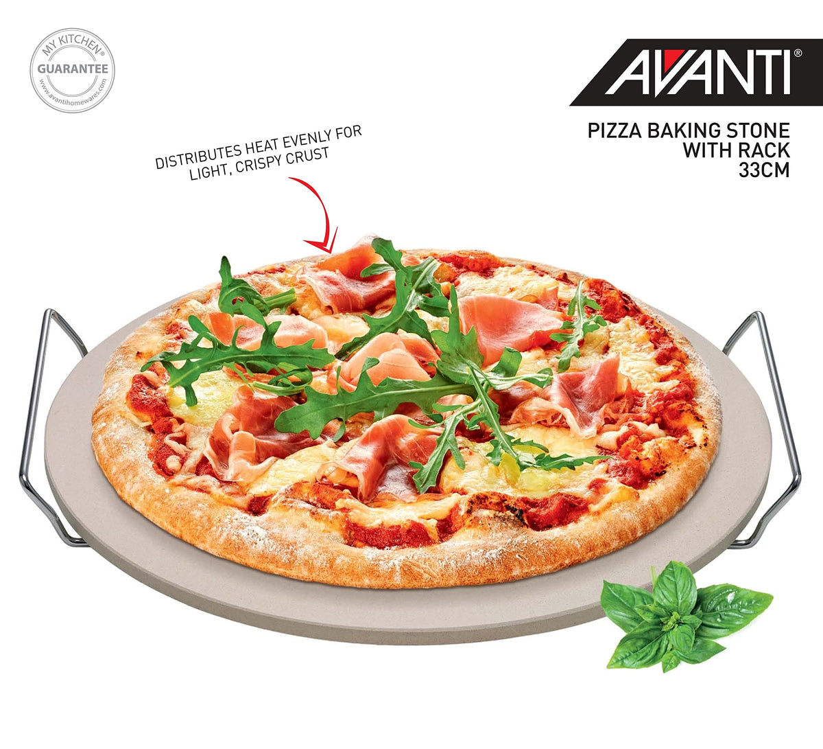 Avanti Pizza Stone with Rack – 33 cm