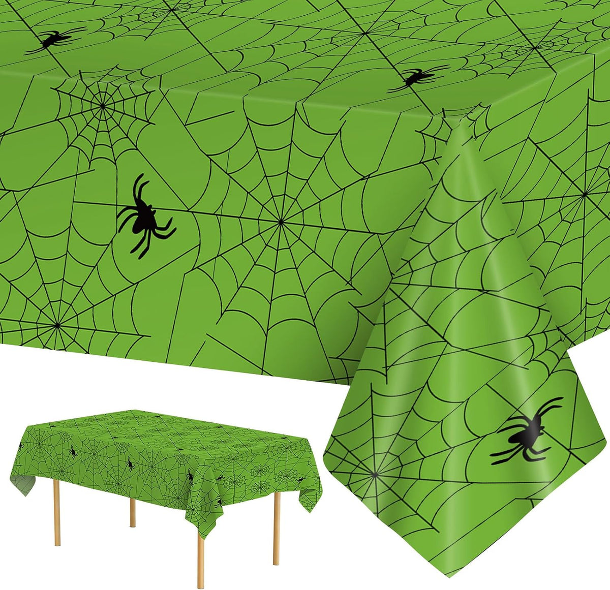 Spider Web Halloween Tablecloth – 2 Pack Plastic Table Covers – view 10