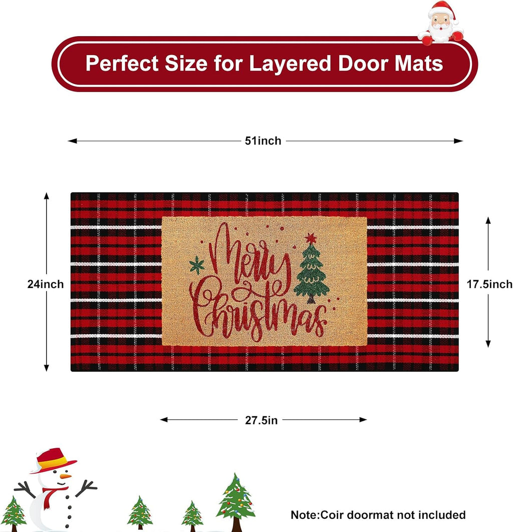 Buffalo Plaid Christmas Door Mat & Runner – view 2